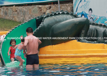 Kids' Small Water Pool Slides , Fun Water Park Fiberglass Crocodile Slide