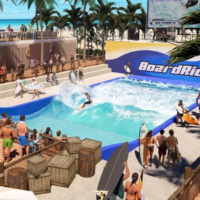 إثنان متزحلق على الماء Flowrider ماء عمليّة ركوب رواية ماء حالة جذب ل يخفّف