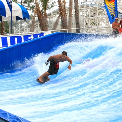 حالة جذب Flowrider ماء عمليّة ركوب, مسيك وحيد راكب موجة إنزلاق لوح