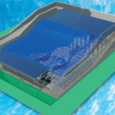 جهاز محاكاة ركوب الأمواج من نوع OEM Flowrider مع مضخة مياه 65kw و PVC قوي ناعم للحدائق المائية 15.3m * 9.3m