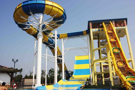 الشريحة المائية العملاقة Boomerang Fiberglass Water لـ 6 أشخاص ، Water Park Tower Height 18.75M