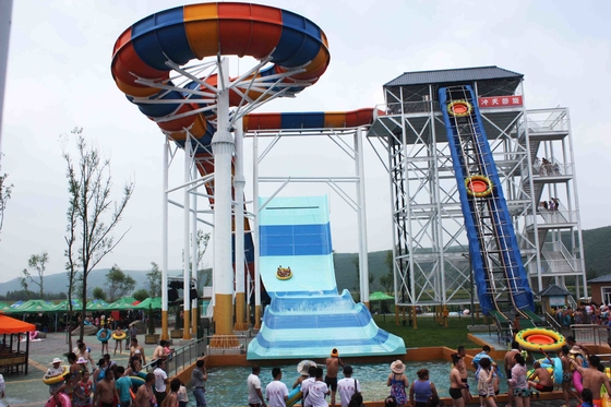 الشريحة المائية العملاقة Boomerang Fiberglass Water لـ 6 أشخاص ، Water Park Tower Height 18.75M
