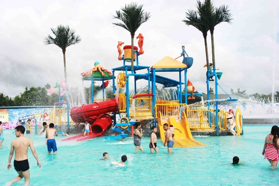 Funnuy اطفال ملعب المياه للأطفال منطقة لعب / معدات الطابق الفضاء 9.5 * 6.5M