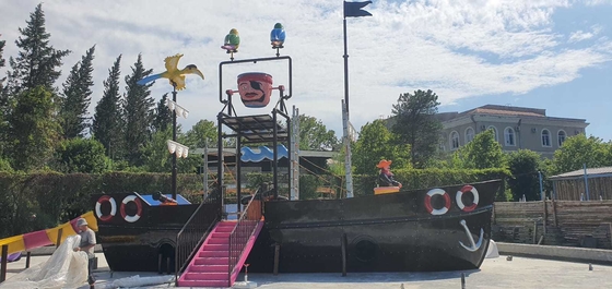 Customzied Fiberglass Vison Boat Waterparks Slide Park Equipment