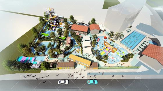 Safe Customized Hotel Resort Aqua Water Park Conceptual Design For Amusement Park