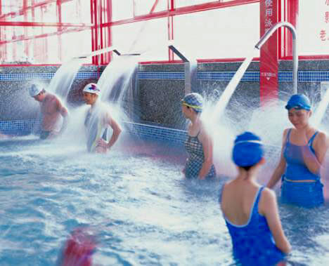 معدات العلاج المائي SPA المقاومة للتآكل مع هيكل الفولاذ المسبوق بالحر ونظام التحكم الذكي