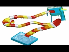 المنزلقات المائية من الألياف الزجاجية من الفولاذ المقاوم للصدأ مع لون قوس قزح للأطفال / البالغين في الحديقة المائية